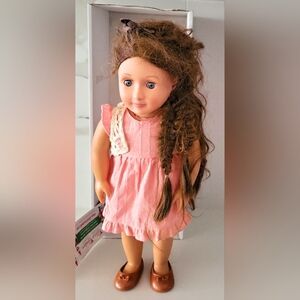Our Generation Parker Doll. 18 Inches. Adorable Pink Doll with Crochet Vest